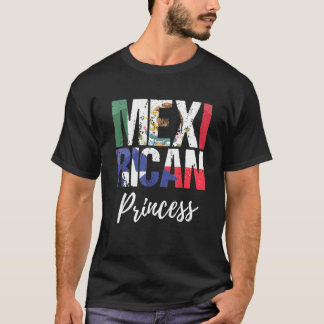 T-shirt Drapeau mexicain Princesse Mexique Porto Rico Drap