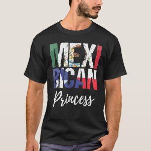 T-shirt Drapeau mexicain Princesse Mexique Porto Rico Drap