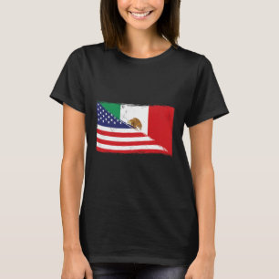 T-shirt Drapeau Mexicain Usa Drapeau Américain Fier Racine