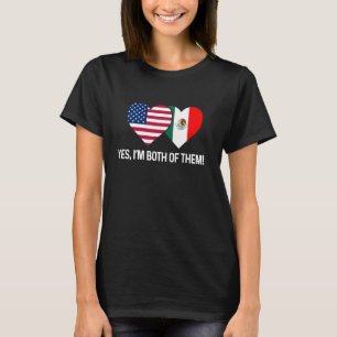 T-shirt Drapeau Mexicano Américain Amour Fier Demi Mexique