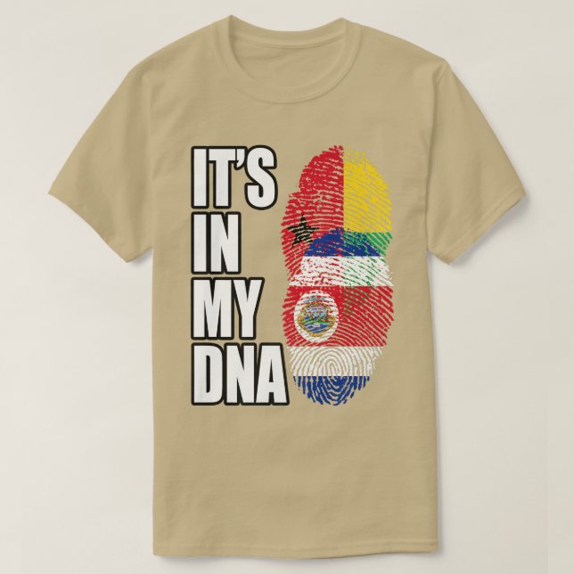 T-shirt Drapeau Mi D'ADN De La Guinée Et Du Costa Rica (Design devant)