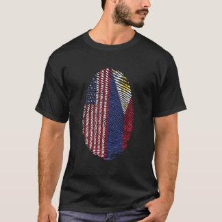 T-shirt Drapeau mi-philippin mi-américain Usa Philippines