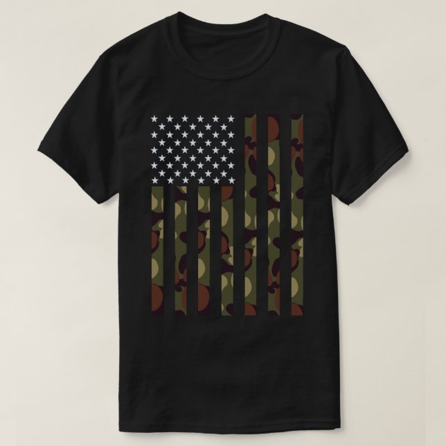 T-shirt Drapeau militaire américain Camo (Design devant)