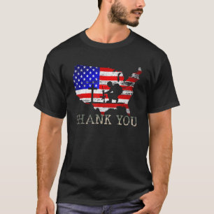 T-shirt Drapeau Militaire Bottes Chien Tags Memorial Day