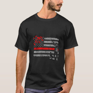 T-shirt Drapeau mince de chasse au canard de la ligne roug