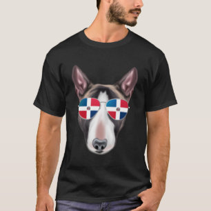 T-shirt Drapeau minet de la République Dominicaine Chien d