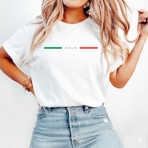 T-shirt Drapeau minimaliste Italie Sicile italien sicilien