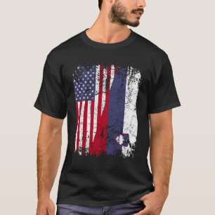 T-shirt Drapeau moitié-américain des racines slovènes Slov