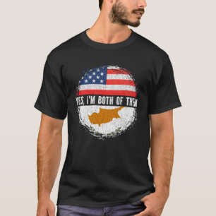 T-shirt Drapeau moitié-américain moitié Chypre États-Unis 
