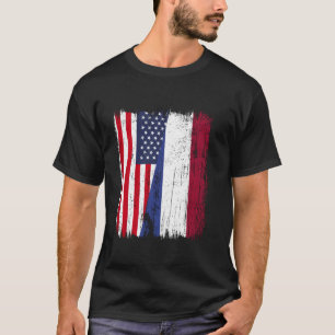 T-shirt Drapeau moitié Amérique Hollande Patrimoine Améric
