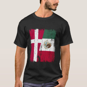 T-shirt Drapeau moitié Danemark Mexique Patrimoine danois