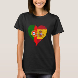 T-shirt Drapeau moitié Espagnol moitié Portugais A Espagne