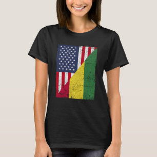 T-shirt Drapeau moitié États-Unis moitié Bolivie Drapeau a