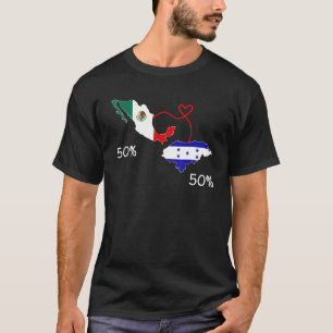 T-shirt Drapeau moitié mexicain moitié hondurien Carte Mex