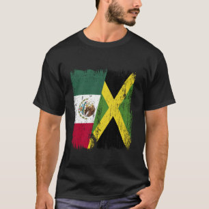 T-shirt Drapeau moitié Mexique Jamaïque Patrimoine jamaïca