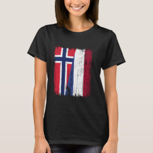T-shirt Drapeau moitié Norvège Hollande Patrimoine norvégi