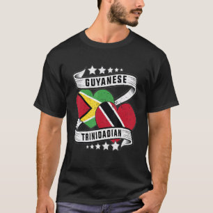 T-shirt drapeau moitié trinidad moitié guyana guyanais et
