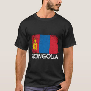 T-shirt Drapeau Mongolie Vintage Fait En Mongolie Cadeau
