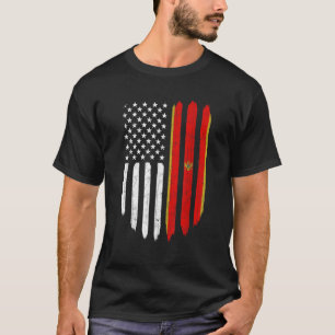 T-shirt Drapeau monténégrin Américain Monténégro Père raci