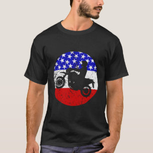 T-shirt Drapeau Motocross Retro Style Motocross Sports