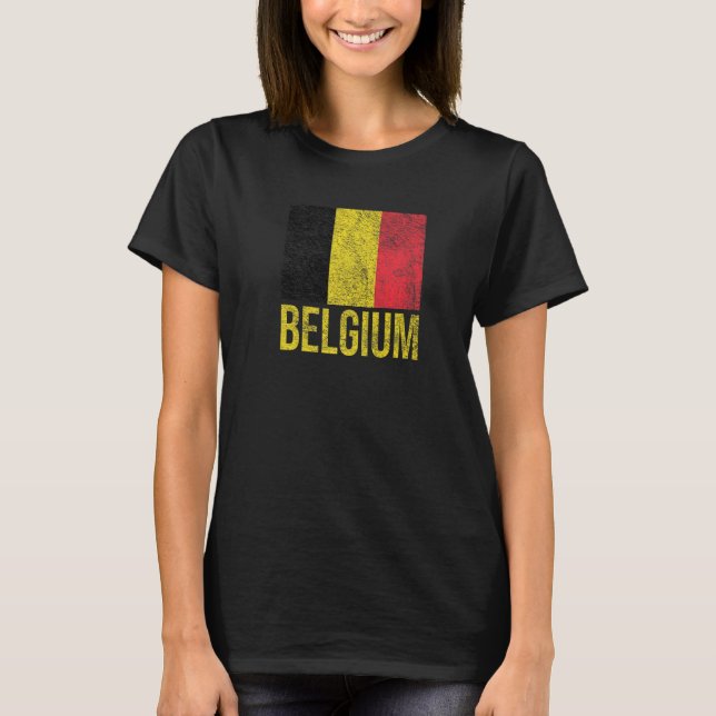 T-shirt Drapeau National Belge Bruxelles (Devant)