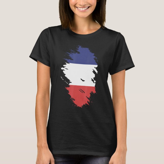 T-shirt Drapeau National de France souvenir pour les femme (Devant)