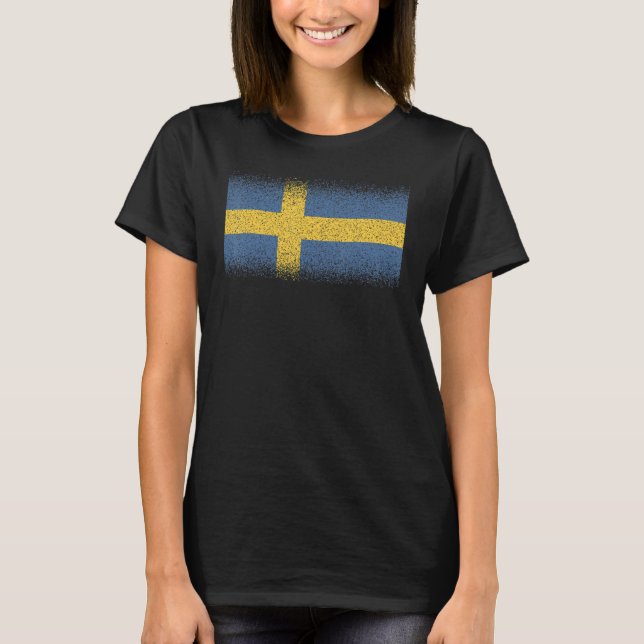 T-shirt Drapeau national de Suède souvenir pour hommes fem (Devant)