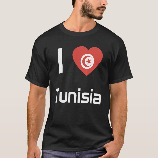 T-shirt Drapeau national de Tunisie souvenir pour hommes f (Devant)