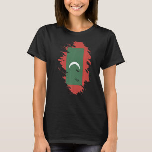 T-shirt Drapeau national des Maldives souvenir pour les fe