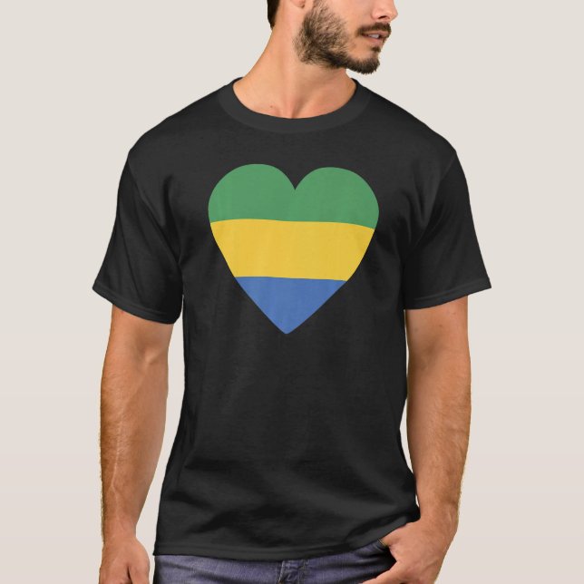 T-shirt Drapeau national du Gabon souvenir pour hommes fem (Devant)