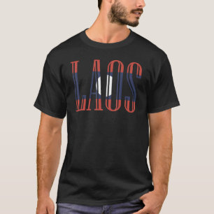 T-shirt Drapeau national du Laos souvenir pour hommes fe