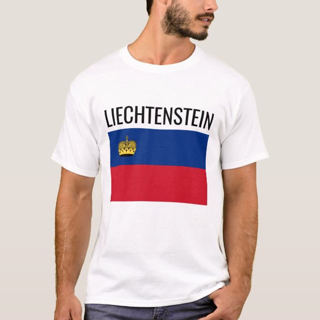 T-shirt Drapeau national du Liechtenstein // (Devant)