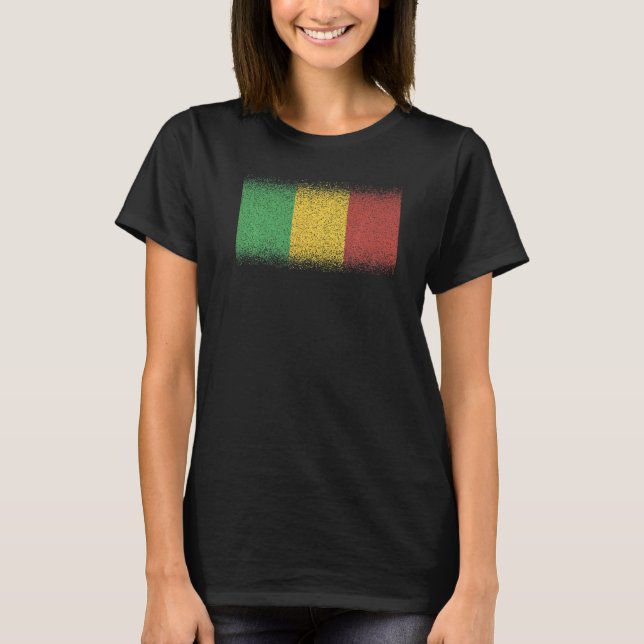 T-shirt Drapeau national du Mali souvenir pour hommes femm (Devant)