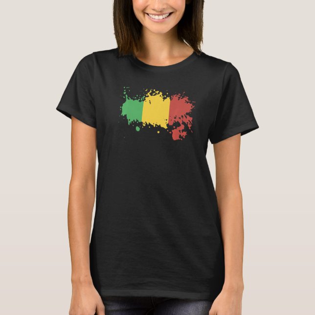 T-shirt Drapeau national du Mali souvenir pour les femmes (Devant)