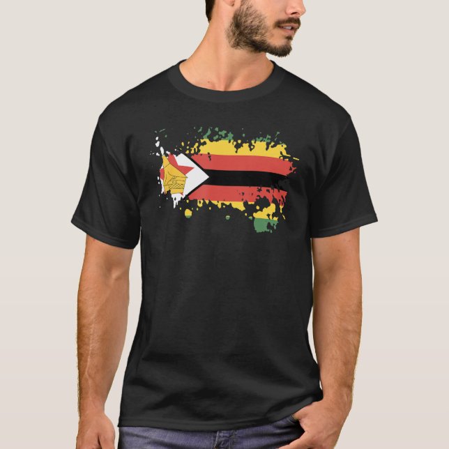 T-shirt Drapeau national du Zimbabwe souvenir pour les fem (Devant)