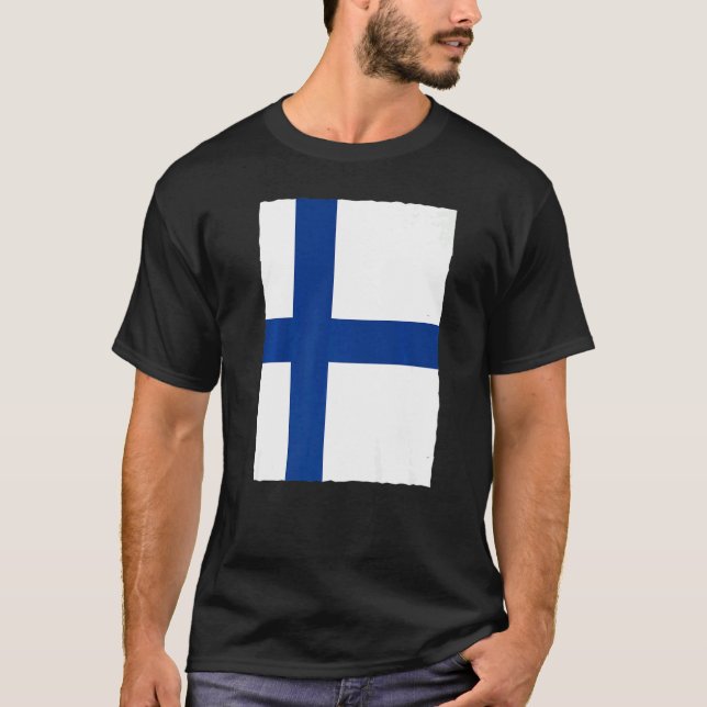 T-shirt Drapeau National Finlandais De Finlande (Devant)