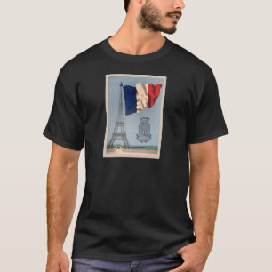 T-shirt Drapeau national vintage et Tour Eiffel