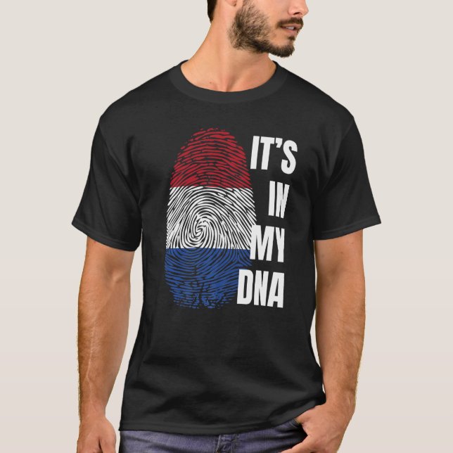 T-shirt Drapeau néerlandais Dna Empreinte numérique Pays-B (Devant)