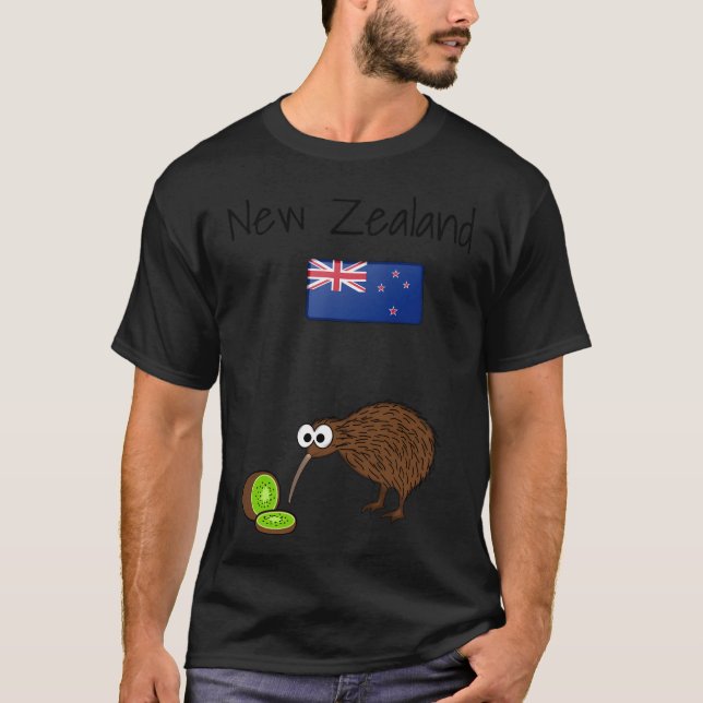 T-shirt Drapeau néo-zélandais Kiwi Bird (Devant)