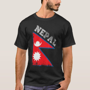 T-shirt Drapeau népalais Destination Tourisme Népal Drapea