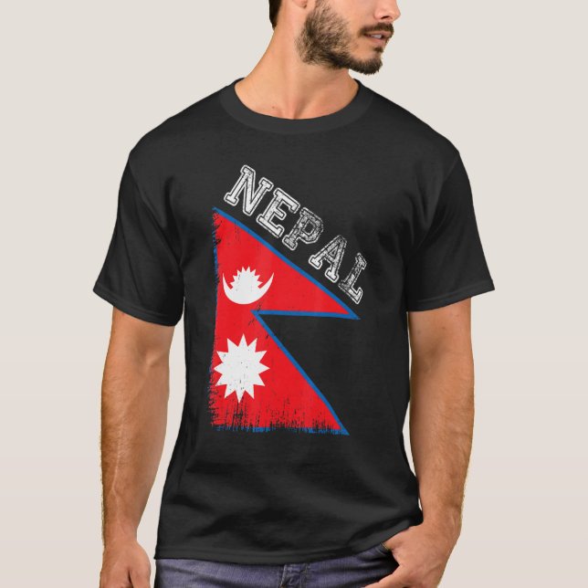 T-shirt Drapeau népalais Destination Tourisme Népal Drapea (Devant)