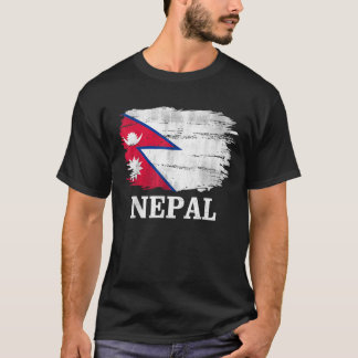 T-shirt Drapeau Népalais vintage Pour Un Cadeau Népalais