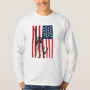 T-shirt Drapeau New York NYC Statue of Liberty USA America