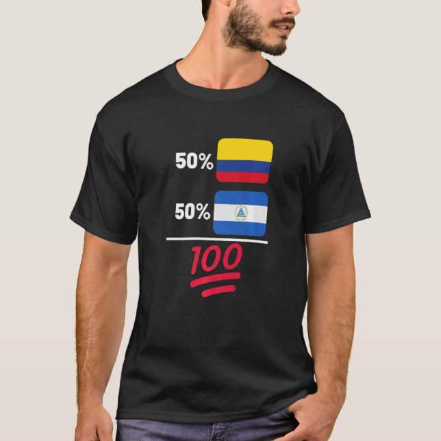T-shirt Drapeau Nicaragua Plus Colombien (Devant)
