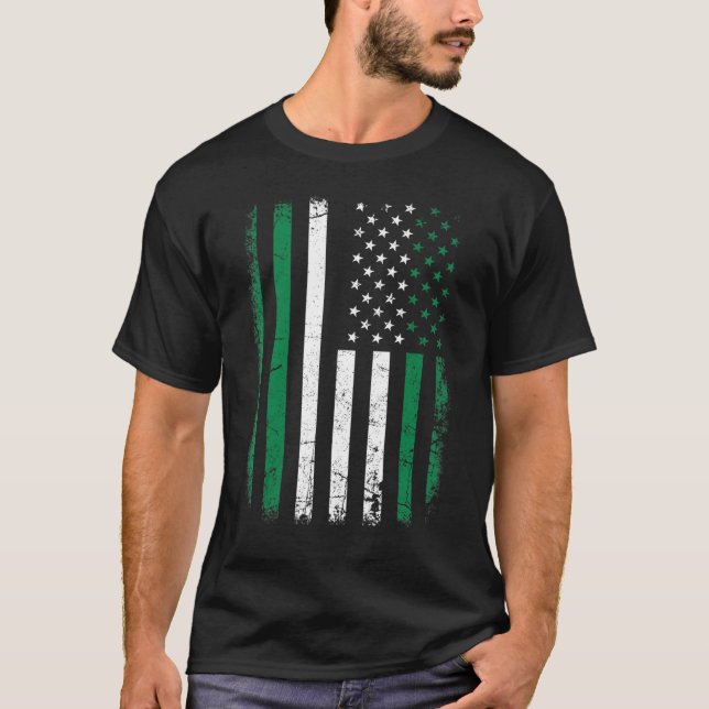 T-shirt Drapeau nigérian américain Racines nigérianes Nige (Devant)