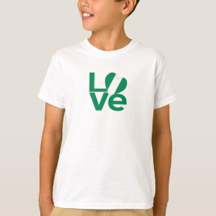 T-shirt Drapeau nigérian en forme de cœur LOVE vert