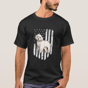 T-shirt Drapeau noir blanc américain Maltais 4 juillet Usa