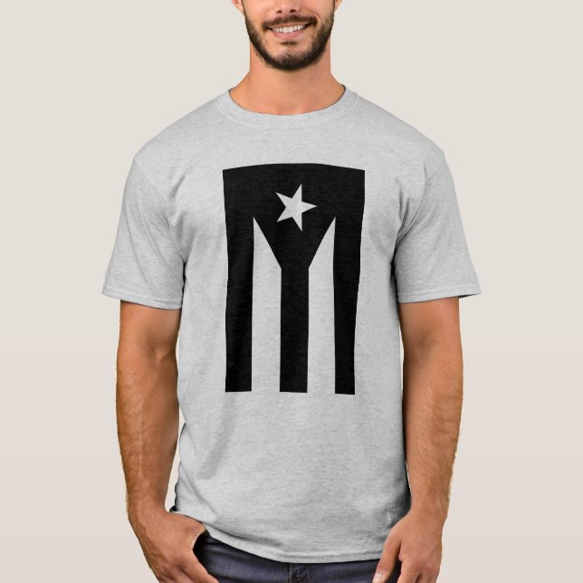 T-shirt Drapeau noir de Porto Rico (Devant)