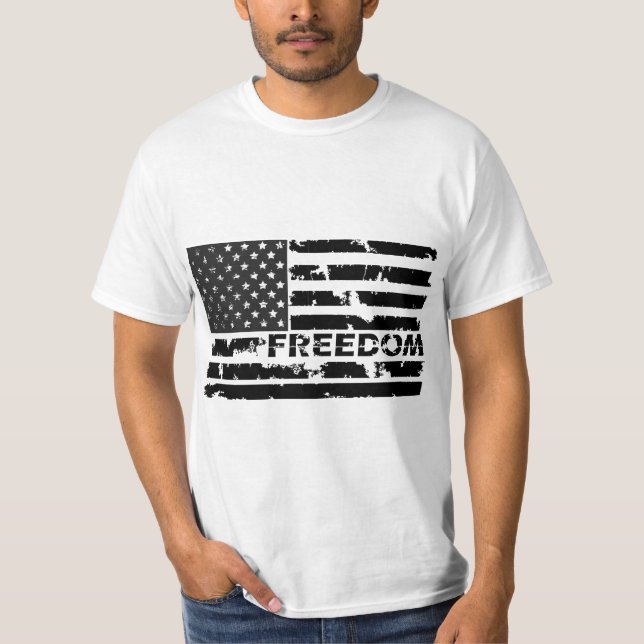 T-shirt Drapeau noir des États-Unis (Devant)