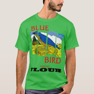 T-SHIRT DRAPEAU NOIR D'OISEAU BLEU